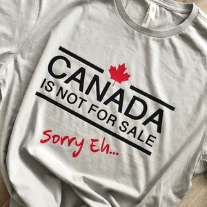 Canada Is Not For Sale T Shirt, Canada Shirt With Maple Leaf, Gray, Mens L, NEW